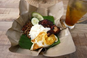 Traditional Nasi Lemak with chicken