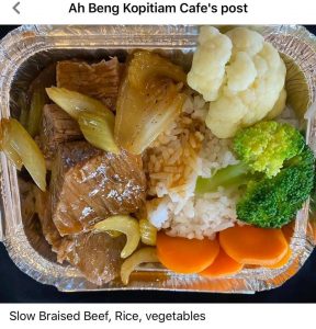 Ah Beng Kopitiam Slow Braised Beef, Rice, Vegetables