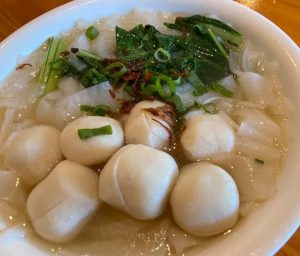 Asian Golden Wok fish ball Kway Teow soup