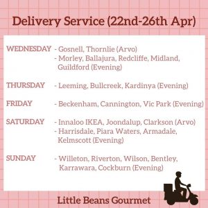 Little Beans Gourmet Week 4 Delivery Areas