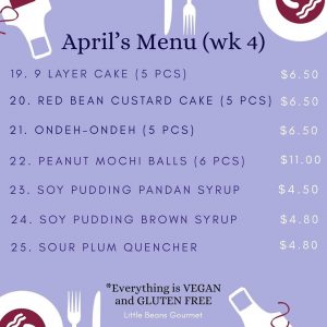 Little Beans Gourmet Week 4 Menu 4