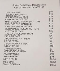 Suzie's Prata House (Spencer Village) Delivery Menu